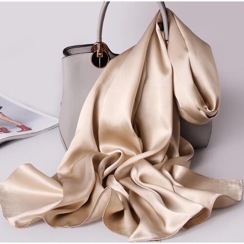 100% Nature Silk Scarf for Women Long Silk Shawls Real Silk Scarf For Ladies Neck Scarf Bufanda Silk Satin Scarves Foulard Femme
