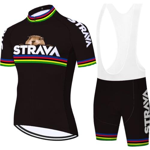 2021 Strava cycling jersey suit 20D gel pad quick dry mens cycling outfit Summer roupas ciclismo masculino bike pants