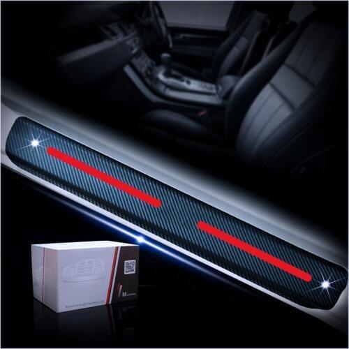 4Pcs 4D Carbon Fiber Sticker For Toyota Venza 2009 To 2015 Car Door Sill Protector Scuff Plate Auto Accessories 4Pcs