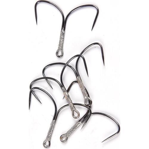 5Pcs Sea fishing lure fishing gear Non-barb Hook Double hook Without barb