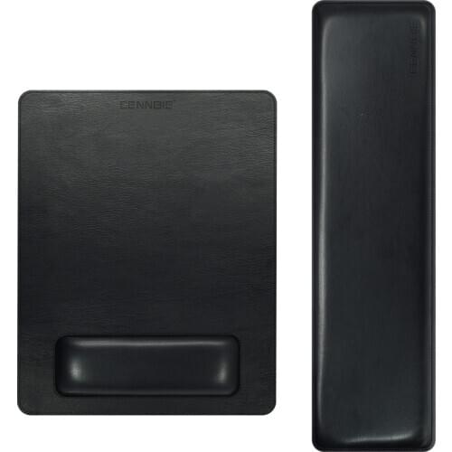 Oversize Leather Keyboard Wrist Rest Pad and Mouse Wrist Rest Support Mouse Pad Set, Ergonomic Support for Easy Typing