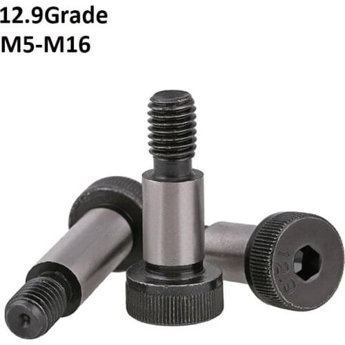 Black Grade 12.9 Hex Hexagon Socket Cap Head Shoulder Screws Roller Bearing Bolt Convex Bolts M5 M6 M8 M10 M12 M16
