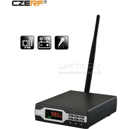 CZE-01B CZERF PLL Stereo FM Transmitter MONO Radio Broadcast Station 0-1W 10-Level Home Campus Audio Amplifier 50/75us 76-108MHz