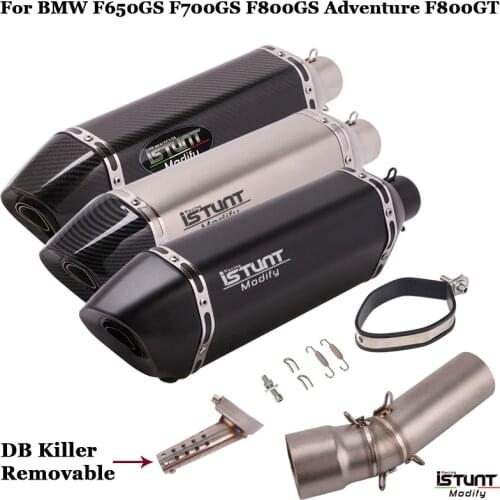 For BMW F650GS F700GS F800GS Adventure F800GT Motorcycle Exhaust Modified Muffler Escape Middle Link Pipe Slip on f800gs adv