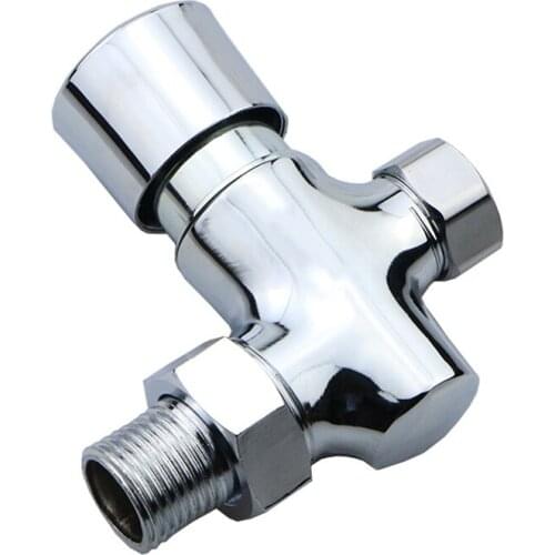 Zinc Alloy Chrome-Plated Surface Mounted Urinal Flush Valve Hand-Operated Delay Valve