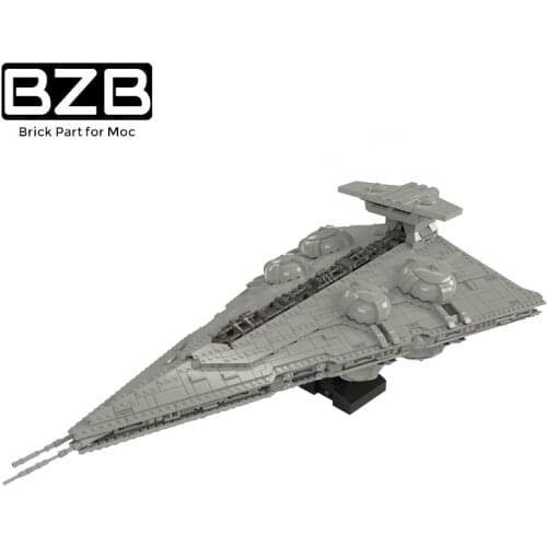 BZB MOC Star Trek Series Interceptor Class Destroyer Combat Airship Creative Building Block Model Kids Boys DIY Toys Best Gifts