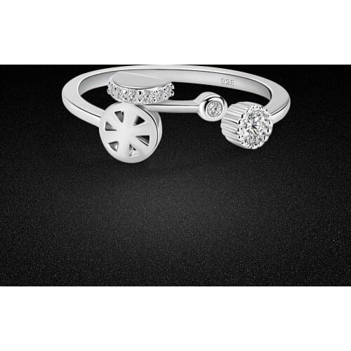 100% 925 Silver Ring Womens Irregular Design Ring Fine Cubic Zircon Inlaid Design Звенеть Charm Jewelry Accessories Gifts