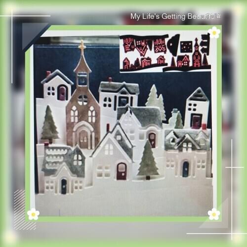 Metal Cutting Dies New Beautiful Castle House Stencil For DIY Scrapbooking Paper/photo Cards Embossing Tree Border Dies Cutting