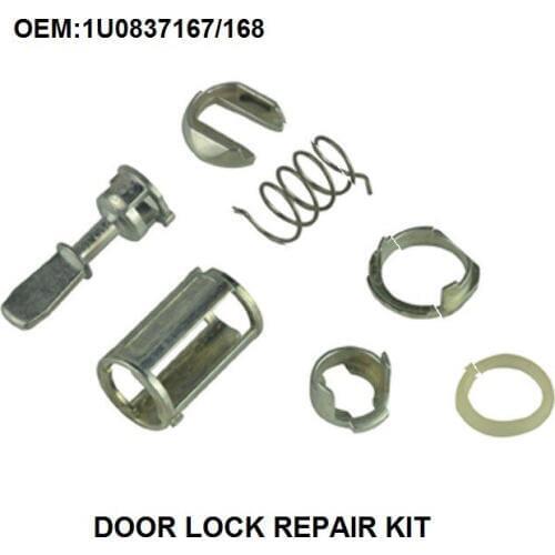 7 Piece Door Lock Cylinder Repair Kit For VW Mk4 Golf 4 Bora Front Left or Right OE: 1U0837167