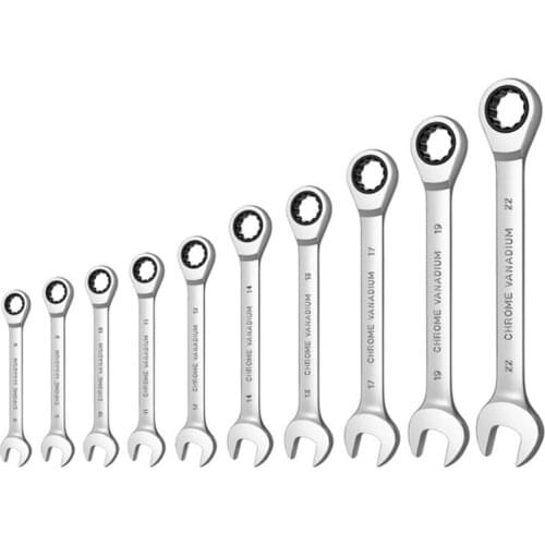 Ratchet Wrench Set 72 Tooth Gear Ring Torque Socket Wrench Set Metric Combination Ratchet Spanners Set Car Repair Tools