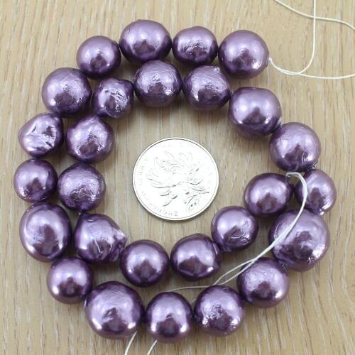 New Fashion Baroque Plating Freshwater Pearl Loose Beads 13-16mm Irregular Pearl Beads Strands Purple Necklaces EE3011