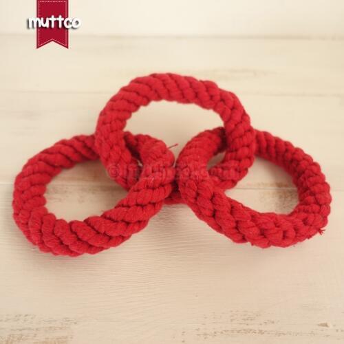 Wholesale red round rope toy grind teeth dog cotton pet toy DRT-004