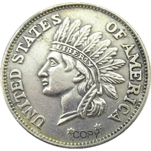 US 1851 Indian Dollar Commemorative Silver Plated Copy Coins