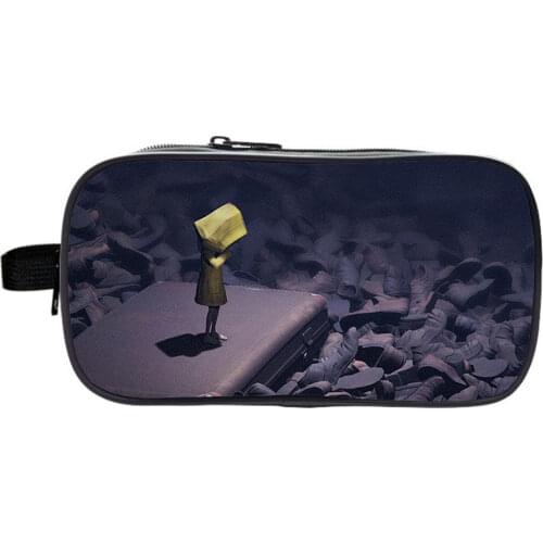 Game Little Nightmares Pen Bag Double Layer Zipper Pencil Case Girl Cosmetic Pouch Students Boys School Gift Pencil Bag Pen Box
