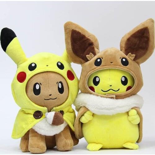 TAKARA TOMY Pokemon Plush Doll Genuine Anime Stuffed Toy Kawaii Cartoon Pikachu Detective Plush Birthday Gifts Party Decoration