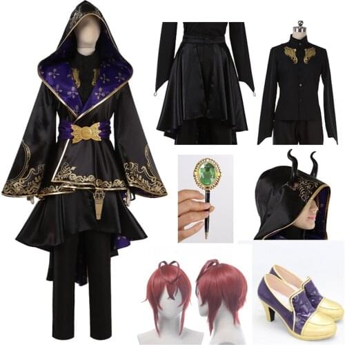 Full sets Game Twisted Wonderland Riddle Rosehearts Cosplay Costume Headdress +wig+shoes