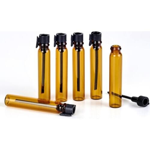 100Pcs/Lot 2ml Brown Glass Perfume Dropper Bottle For Essential Oils Empty Perfume Bottles Travel Container Amber Glass Bottle