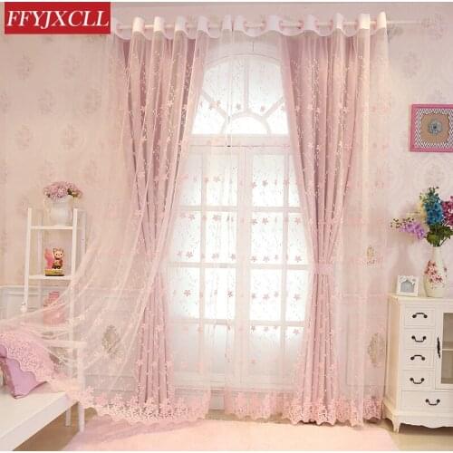 European and American Style Curtains for Living Room High Shading Curtains for Kids Romantic Princess Room for Girls