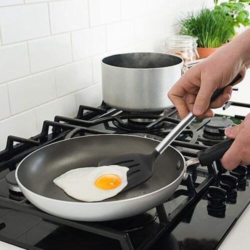 Silicone Nonstick Spatulas High Heat Resistant to 480°F Stainless Steel Handle Food Grade Slotted Turner