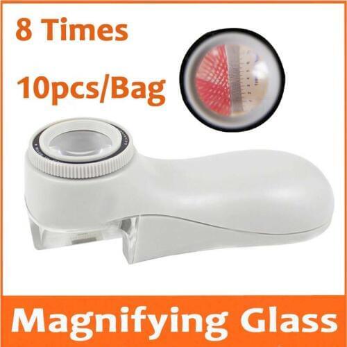 8X Zoom Adjustable Illuminated Cellphone Repair Magnifier Loupe Stamp Collection Magnifying Glass with Measuring Scale 0.1mm