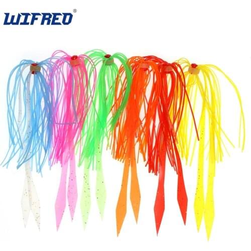Wifreo 10 Bundles Bass Fishing Silicone Jig Skirts Tackle Craft 20 Strands SpinnerBait Buzzbait Squid Rubber Lures Accessories