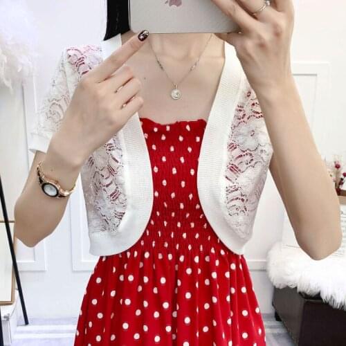 Large Size 5XL Thin Summer Jacket Woman Causal Sun-protective Coat Crochet 3D Appliques Cardigan New Korean Lace Outerwear