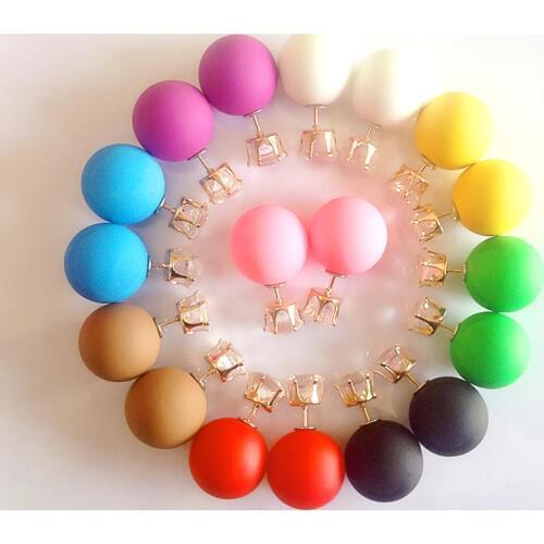 2019 Hot Sale Acrylic earrings Double Side Big bright simulated Gold Crystal pearl earrings for women free shipping