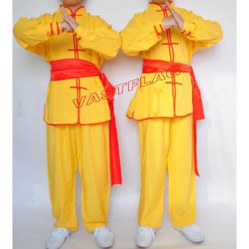 4color Pure cotton kids/children tai chi suits kung fu martial arts clothing sets uniforms black/yellow/red/white
