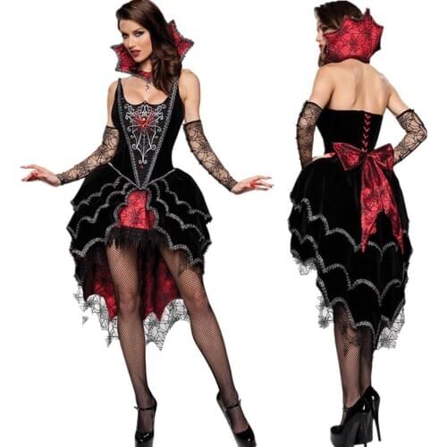 Adult Queen Of The Vampires costume halloween costumes for women sexy cosplay black gothic lolita dress fantasy