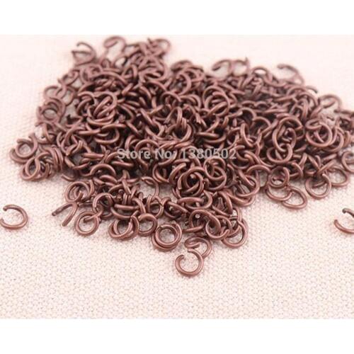 200pcs/lot 6mm Copper Color Open Ring Jump Ring Split Ring for necklace Jewelry Making key ring