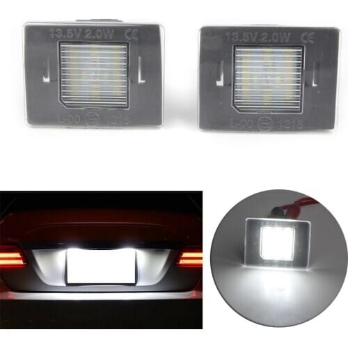2x White Car CAN-bus LED License Plate Lights For Mercedes-Benz GL ML GLK GLA GLC GLE Class W176 W166 X156 X166 X204 X205 R172