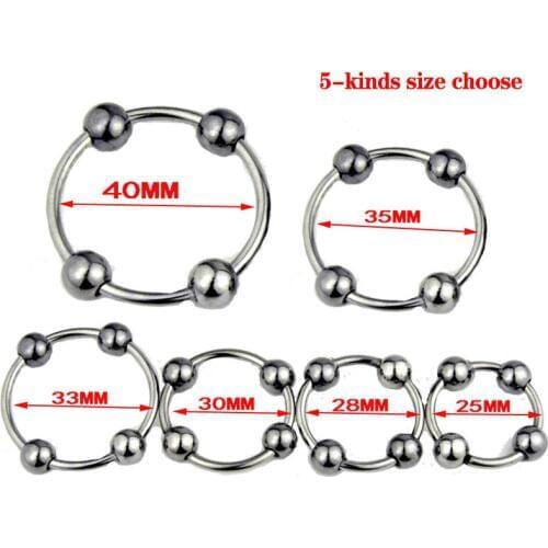 4-Beads Metal Cock Ring Delay Glans Ring Lasting Stainless Steel Penis Rings Adult Sex Toys For Men Cbt BDSM Lock Erotic