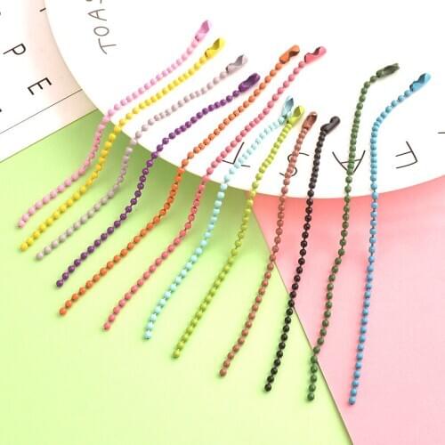 5PCS/lot 2.4mm Spray Paint Ball Bead Chains Fits KeyRing/Key Chain/Dolls/Label Hand Tag Connector DIY Jewelry 12cm/4.72inch