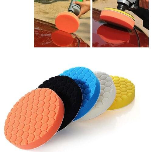 5pcs Car Polishing Pads Buffing Waxing Sponge Pad Waxing Towel Sponge Brush for Auto Wheel Polisher Drill Adapter