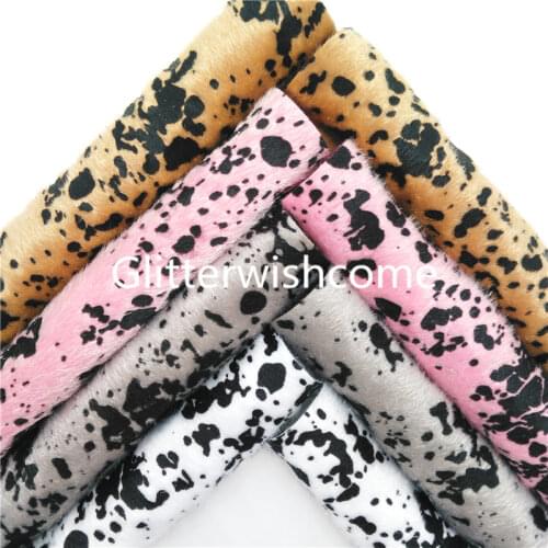 Glitterwishcome Splash ink Horse Hair Faux Fabric Sheets for Accessories Bows DIY 21X29CM GM1037A
