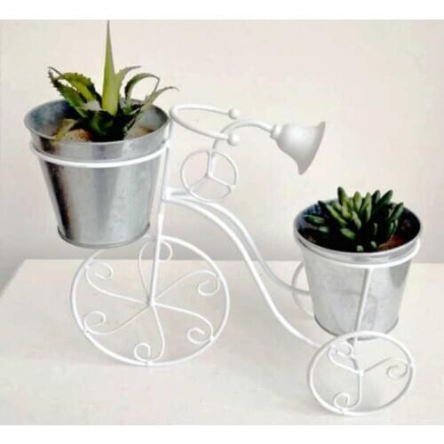 Diecast Metal Bicycle Model Toys Iron Art European Style Retro Flower Shelf For Family Display Collection Furnishing Crafts Gift