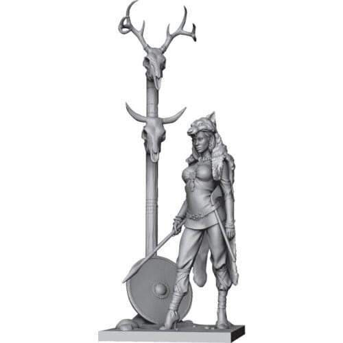 1/24 Scale Unpainted Assembly Resin Figure Kit Female Warrior