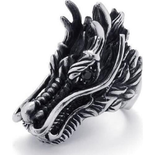 Vintage Gothic Shape Of Dragon Domineering Stainless Steel Ring Mens Derserving Ring Size 7-13 Width 41mm