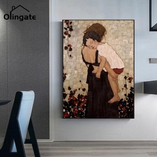 Mother WITH Child Wall Art Famous Love Abstract Painting Prints One Piece Canvas Painting Home Decoration for Living Room