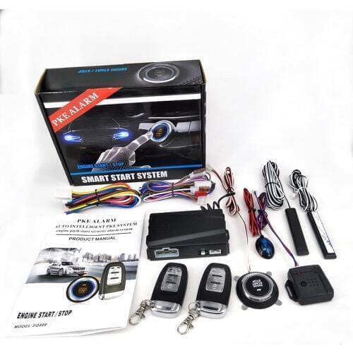 PKE Car Alarm Passive Keyless One Button Start Remote Control System Auto Central Lock Push Button Start Stop CHADWICK 888 X1