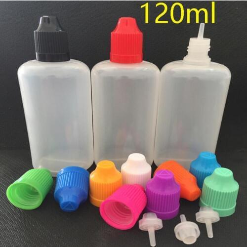 120ml PE Plastic Dropper Bottles With Childproof Caps and Long fine tips For E liquid Nail Gel LX1335