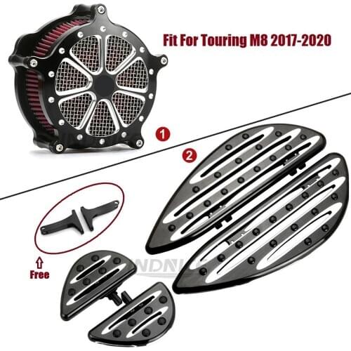 Fit For Harley 2018-2020 FLDE Softail Deluxe street electra tri glide M8 Deep cnc cut Floorboards Air Cleaner filter