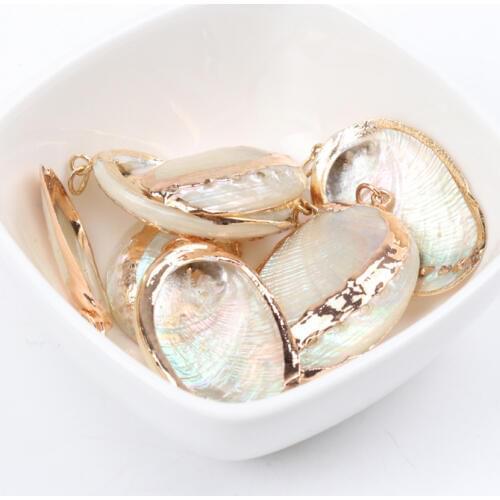 Natural Spiral Shell Gold Plated SeaShells for DIY handmade Home decoration jewelry making 20-31mm 2pcs
