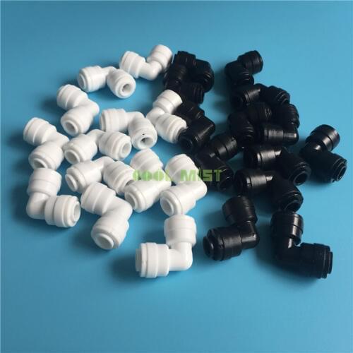 S126 Water purifier connector 1/4'' size elbow food grade POM plastic L-shaped corner quick-connect connector 50pcs/lot