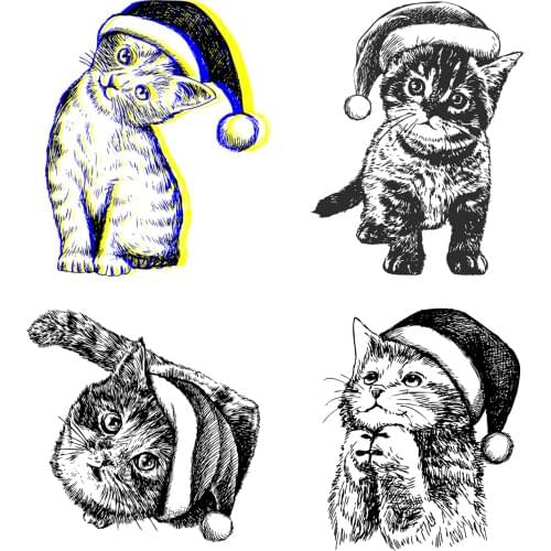 AZSG Christmas Cats Clear Stamps For DIY Scrapbooking Decorative Card Making Crafts Fun Decoration Supplies