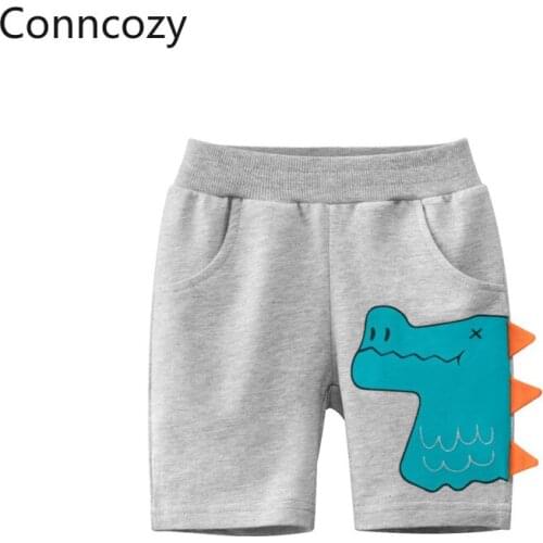 100% Cotton Pants Boy Summer Clothes Korean Childrens Clothing Baby Cartoon Print Dinosaur Bottoms Pants Baby Sports Short Pant