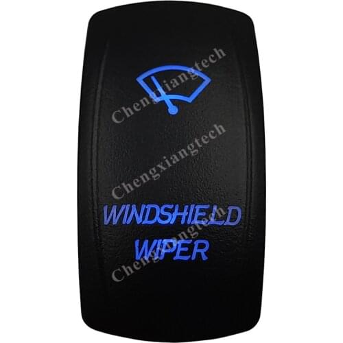 12V 5Pins SPST Blue Led On Off WINDSHIELD WIPER Rocker Toggle Switch Car Boat Truck ,Terminal Cables Jumper Wiring Set