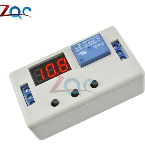 LED Digital Display Time Delay Relay Module DC 12V / 24V Timing Control Programmable Timer Switch Trigger Cycle Module with Case