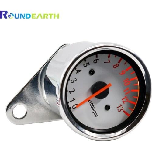 Universal Motorcycle Tachometer Mechanica Scooter Analog 0-13000 RPM For 12V Meter Free Shipping