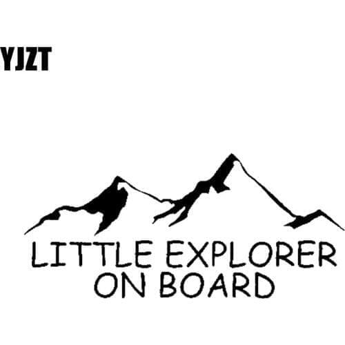 YJZT 20CM*9CM Little Explorer On Board Truck Mountains Travel Vinyl Decal Sticker Car Black/Silver C10-00085